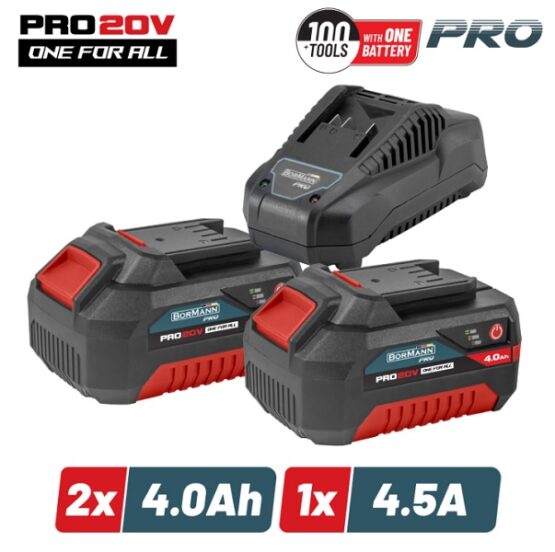 Μπαταρίες 2x4.0Ah & Φορτιστής 4.5Α BORMANN Pro BBP9944