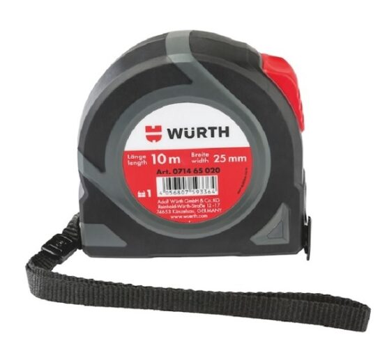 Wurth 2C PT18 Μετροταινία Μαγνητική με Αυτόματη Επαναφορά 25mm x 8m